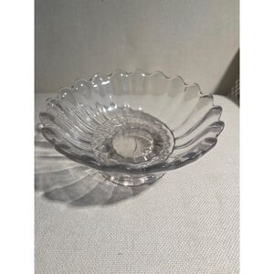 Antique EAPG Clear Glass Serving Bowl Patented Nov 8 1870 Scalloped Ribbed 8"